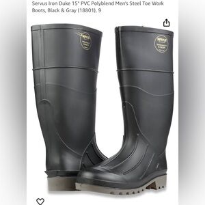 NWOT servus iron duke 15” poly end steel toe work boot